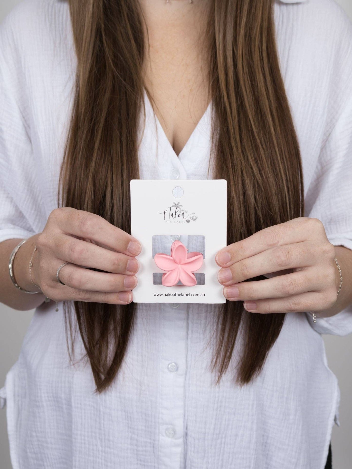 Claw Clip -- Frangipani Flower - Small - Marshmallow