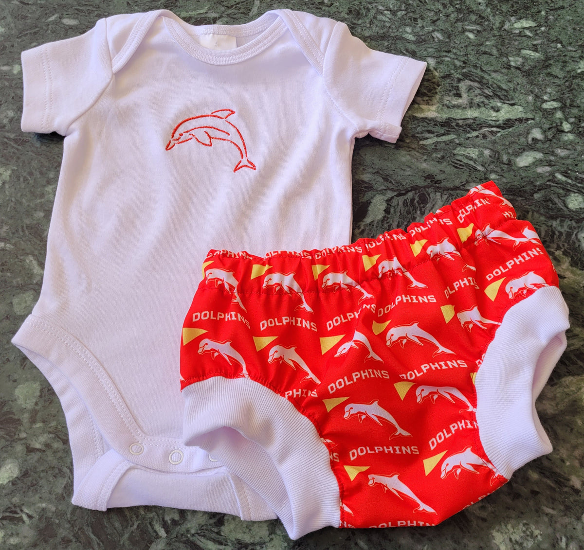 Dolphins Onesie and Nappy Cover Sets - Size 0000