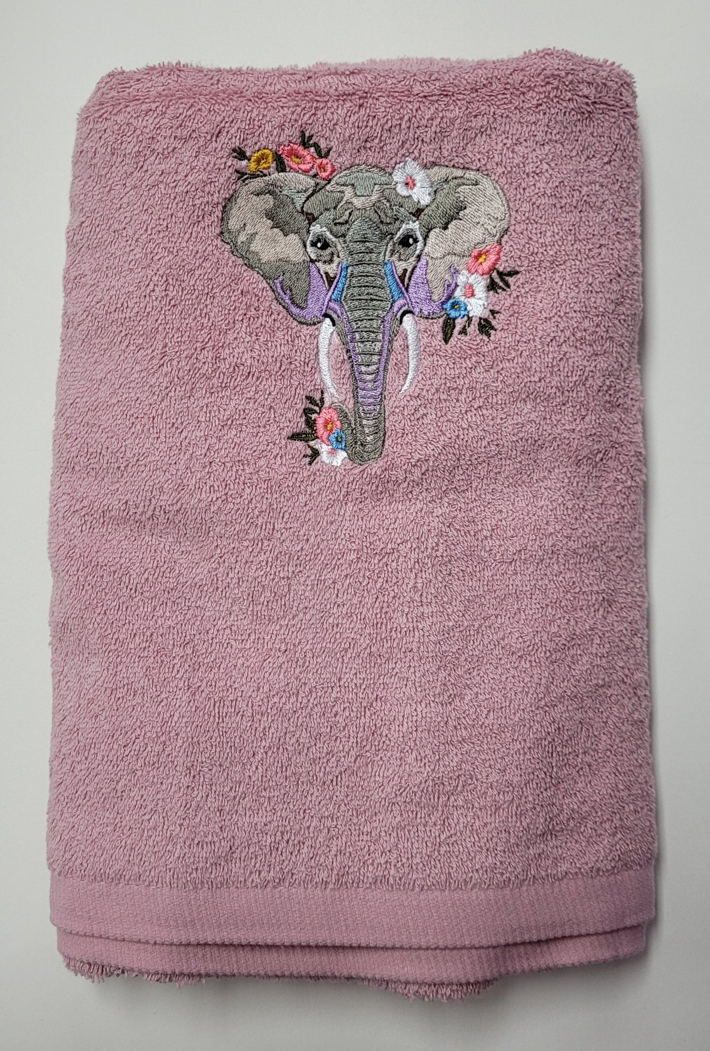 Embroidered Bath Towel - Elephant