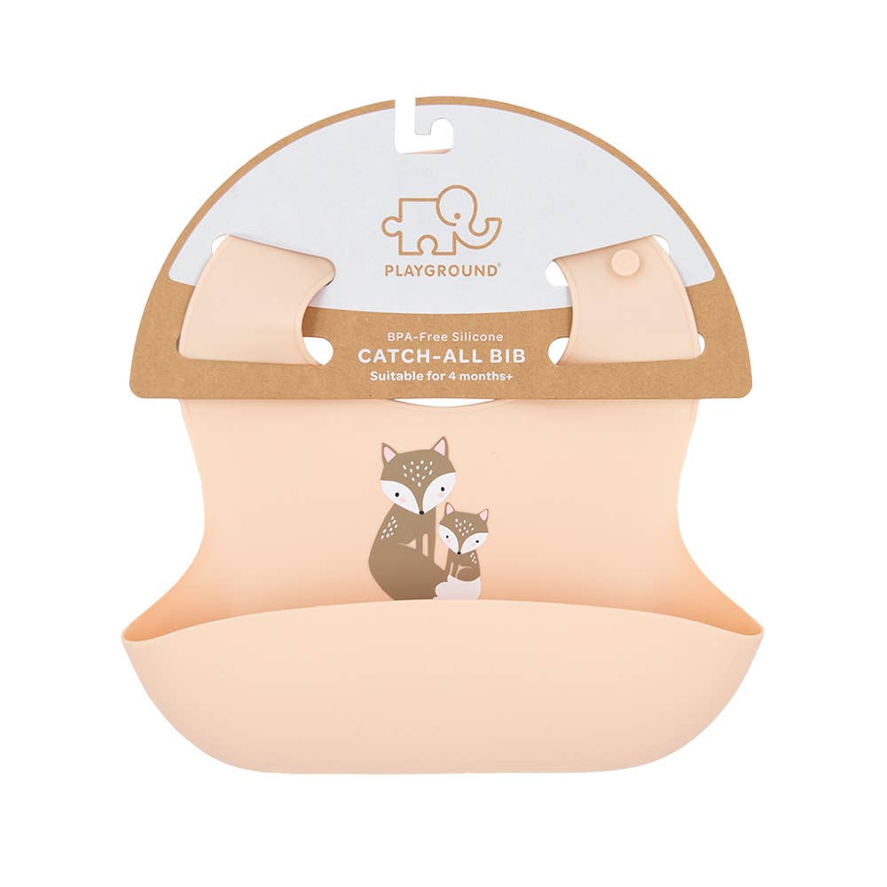Silicone Bib - Fox/Blush