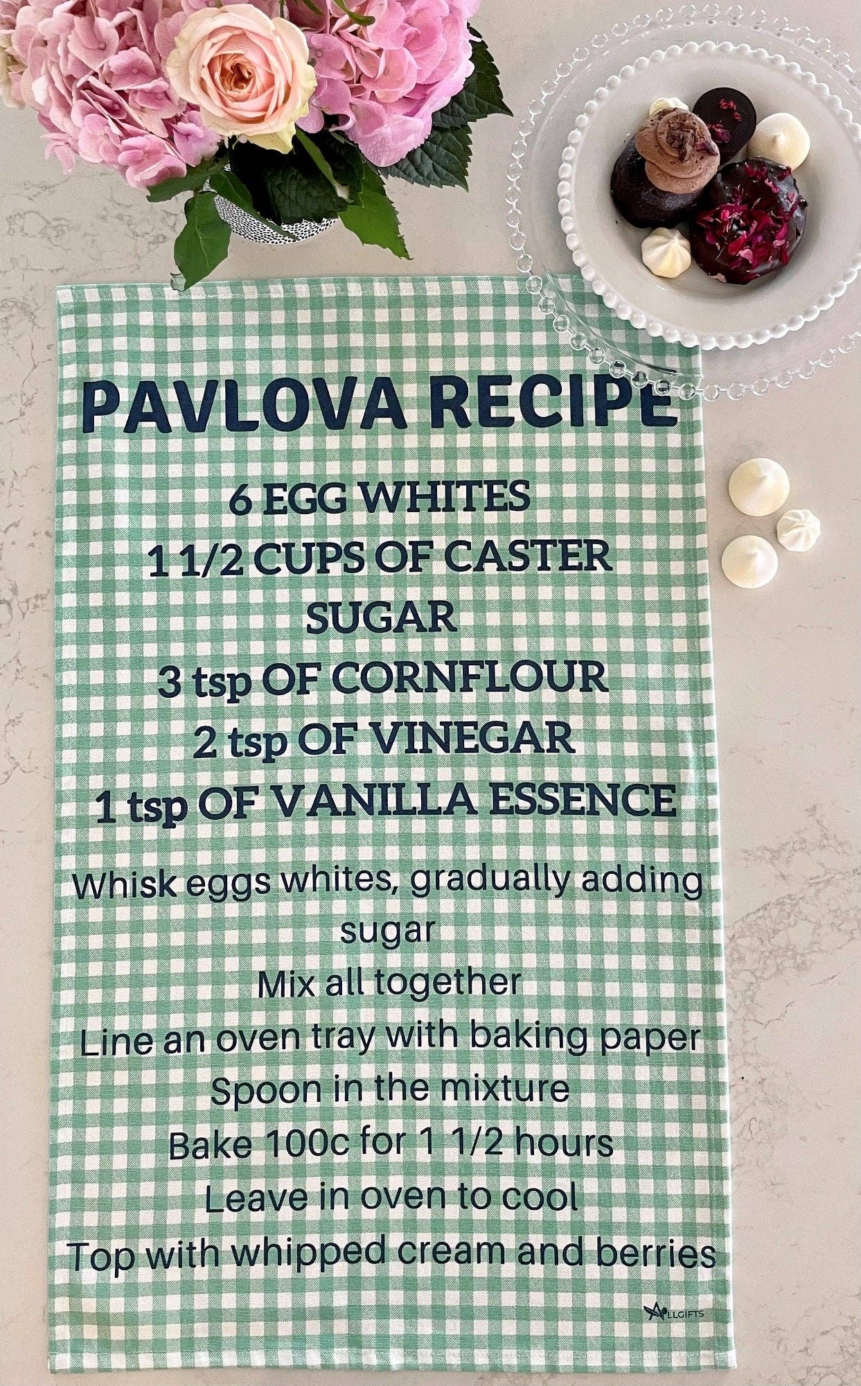Tea Towel - Pavlova Recipe: Hangsell (Carded)