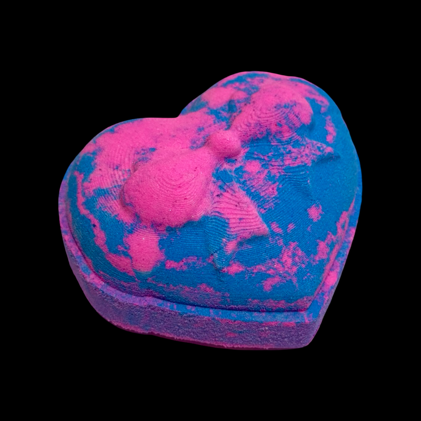 XL Gifted Heart Bath Bomb - W9cm x H8cm: Bubblegum / Painted
