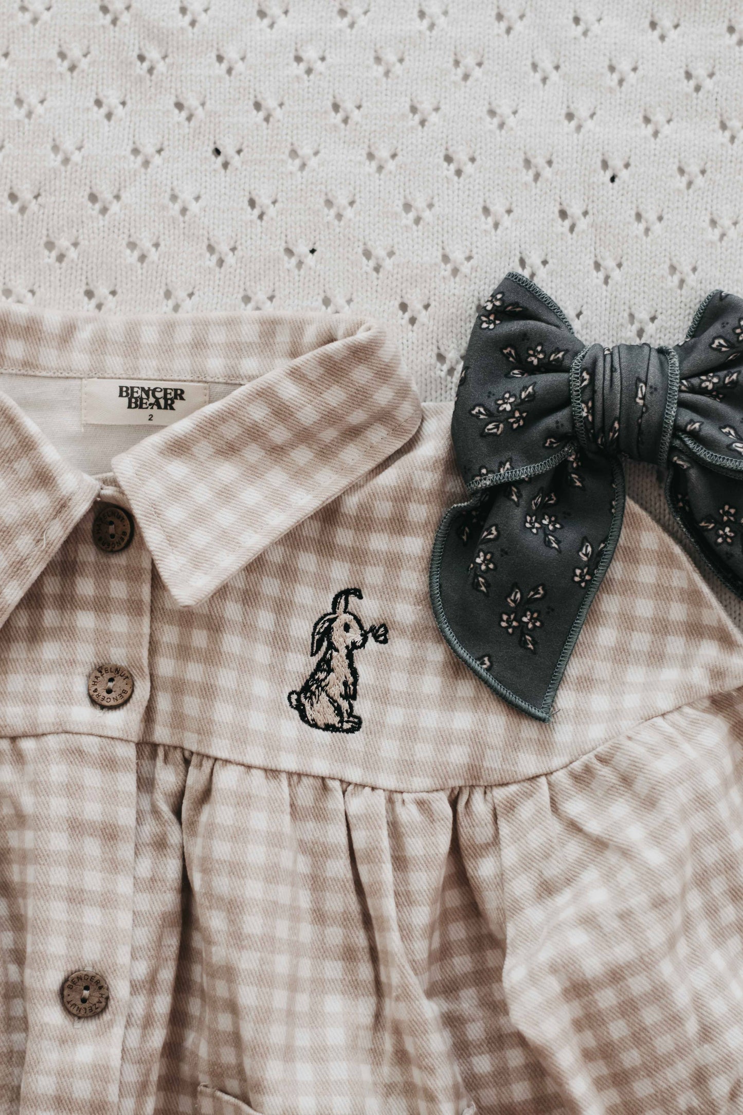 Denim Dress: Gingham Bunny: 0