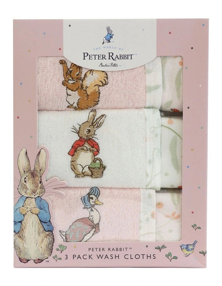3 Pack Wash Cloths - Flopsy Mopsy & Cottontail