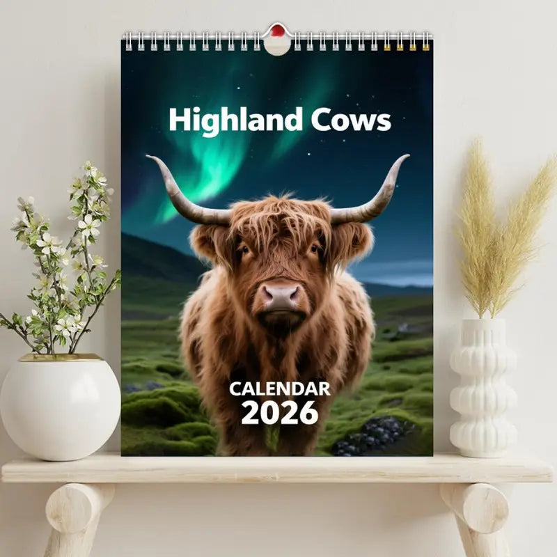 2026 Highland Cow Calendar