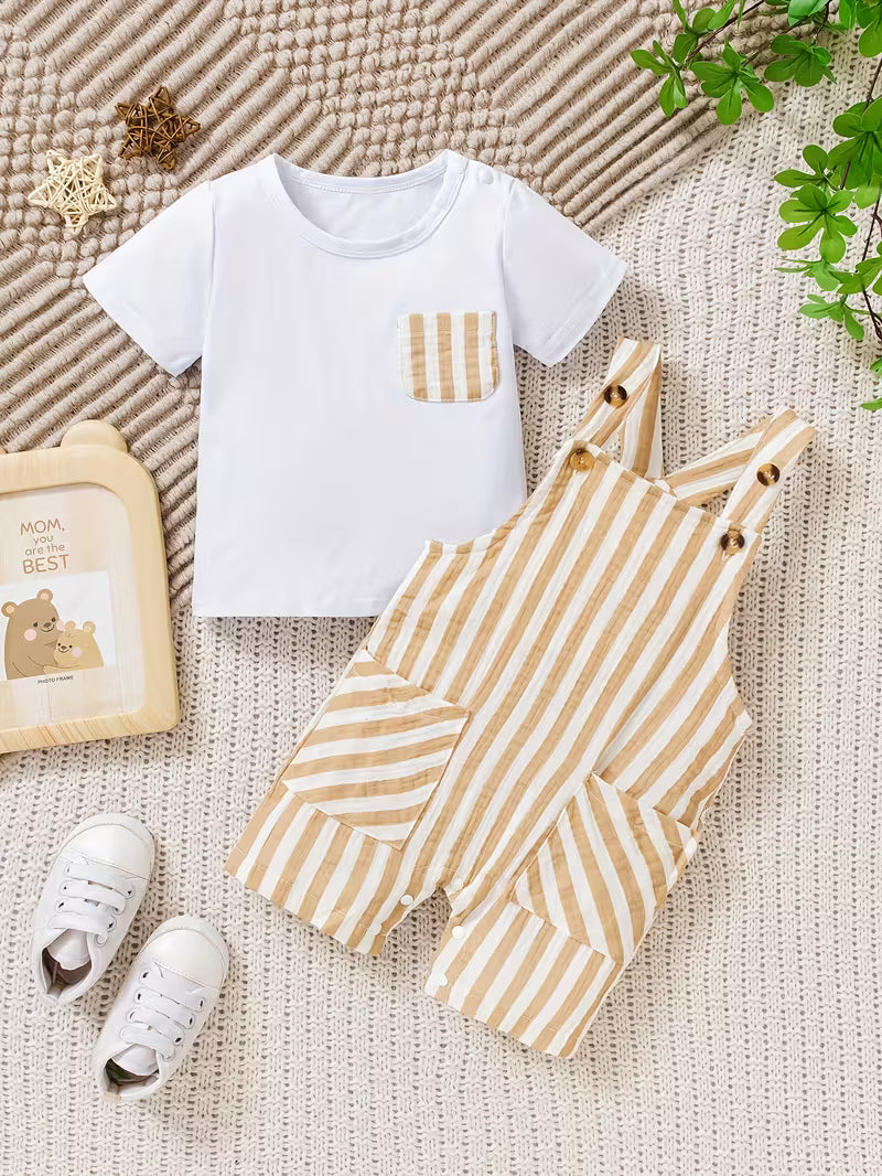 Boys Tshirt & Overalls Set