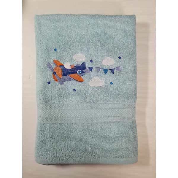 Embroidered Plane Towel
