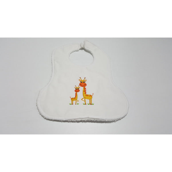 CUSTOM ORDER - Embroidered Giraffe Bib Bib Aunty Bea's Designs