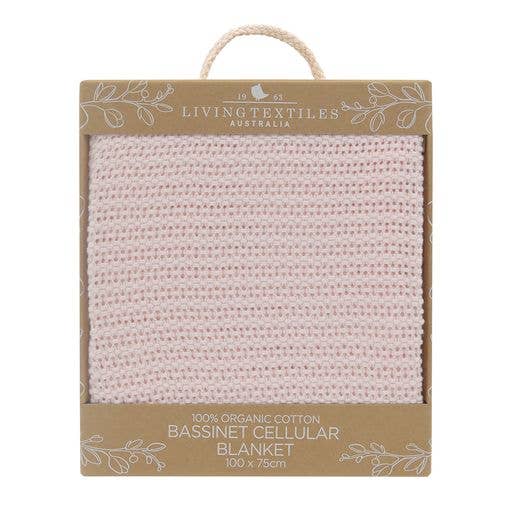 100% Organic Cotton Bassinet Cellular Blanket - Rose Qaurtz