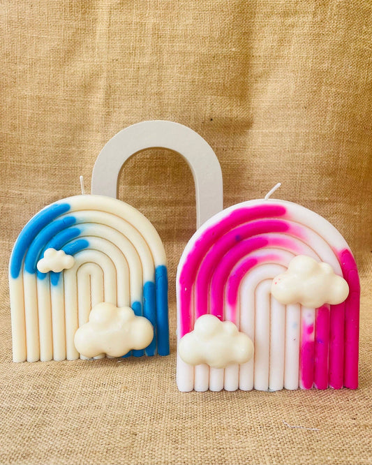 Rainbow Cloud Candle: Blue / Vanilla Caramel / Small Rainbow