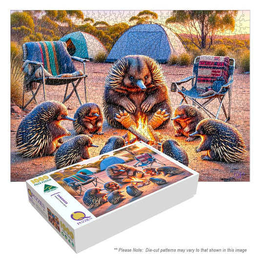 Aussie Animals Camping - Echidnas (Landscape): 260 Piece Jigsaw (Landscape) 480 x 340mm