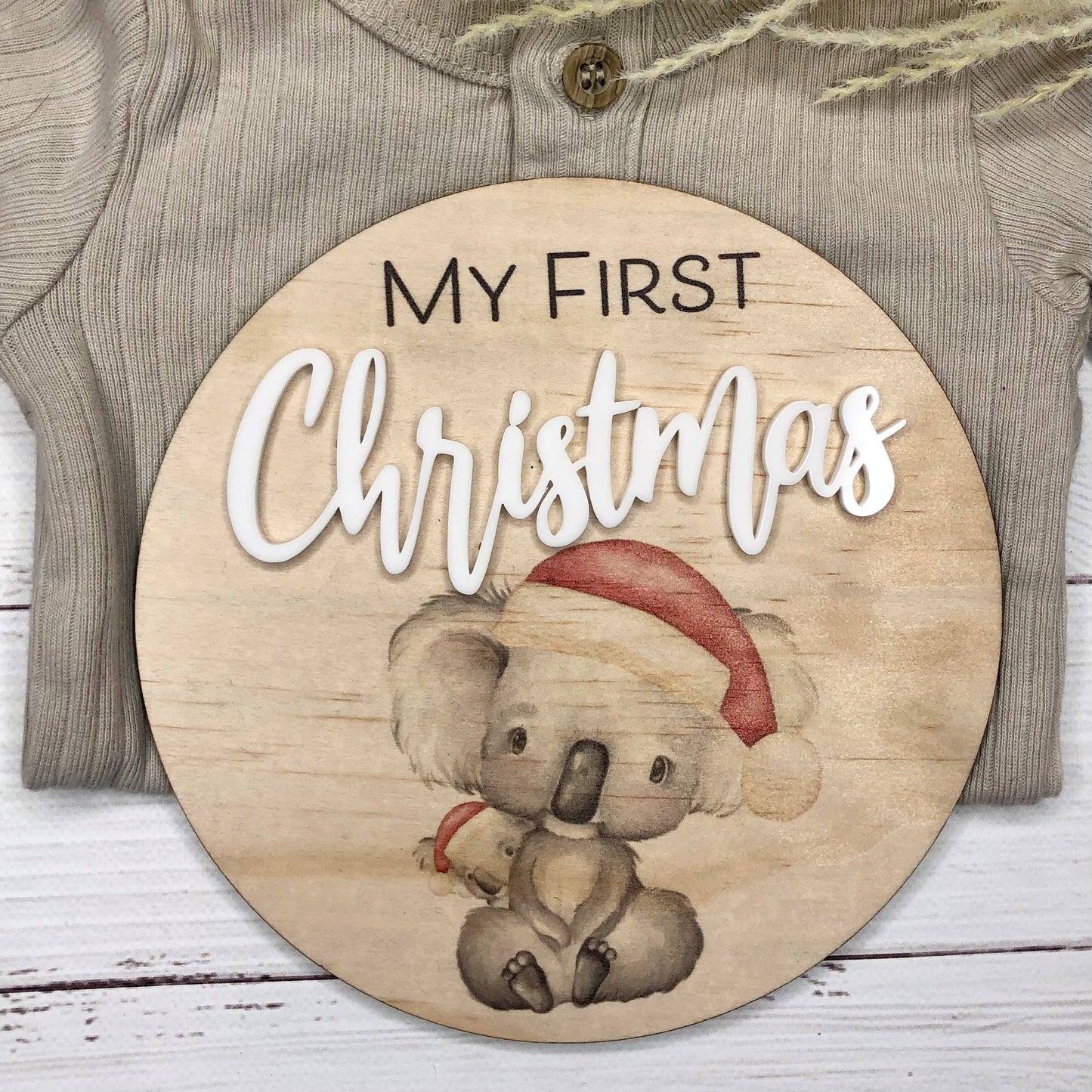 3D My First Christmas Plaque - Koala