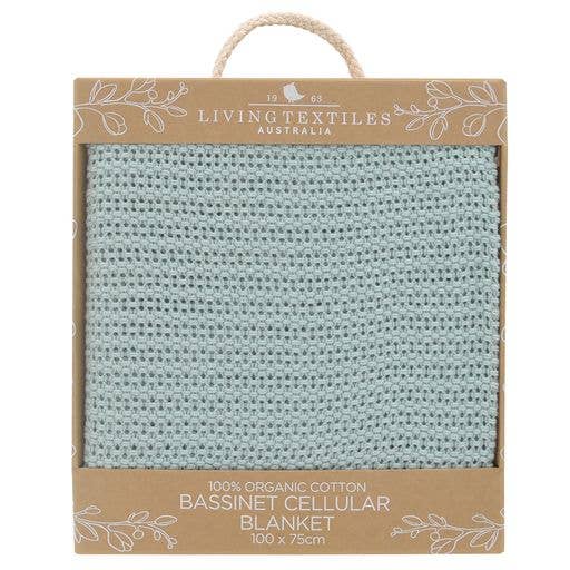 100% Organic Cotton Bassinet Cellular Blanket - Sage