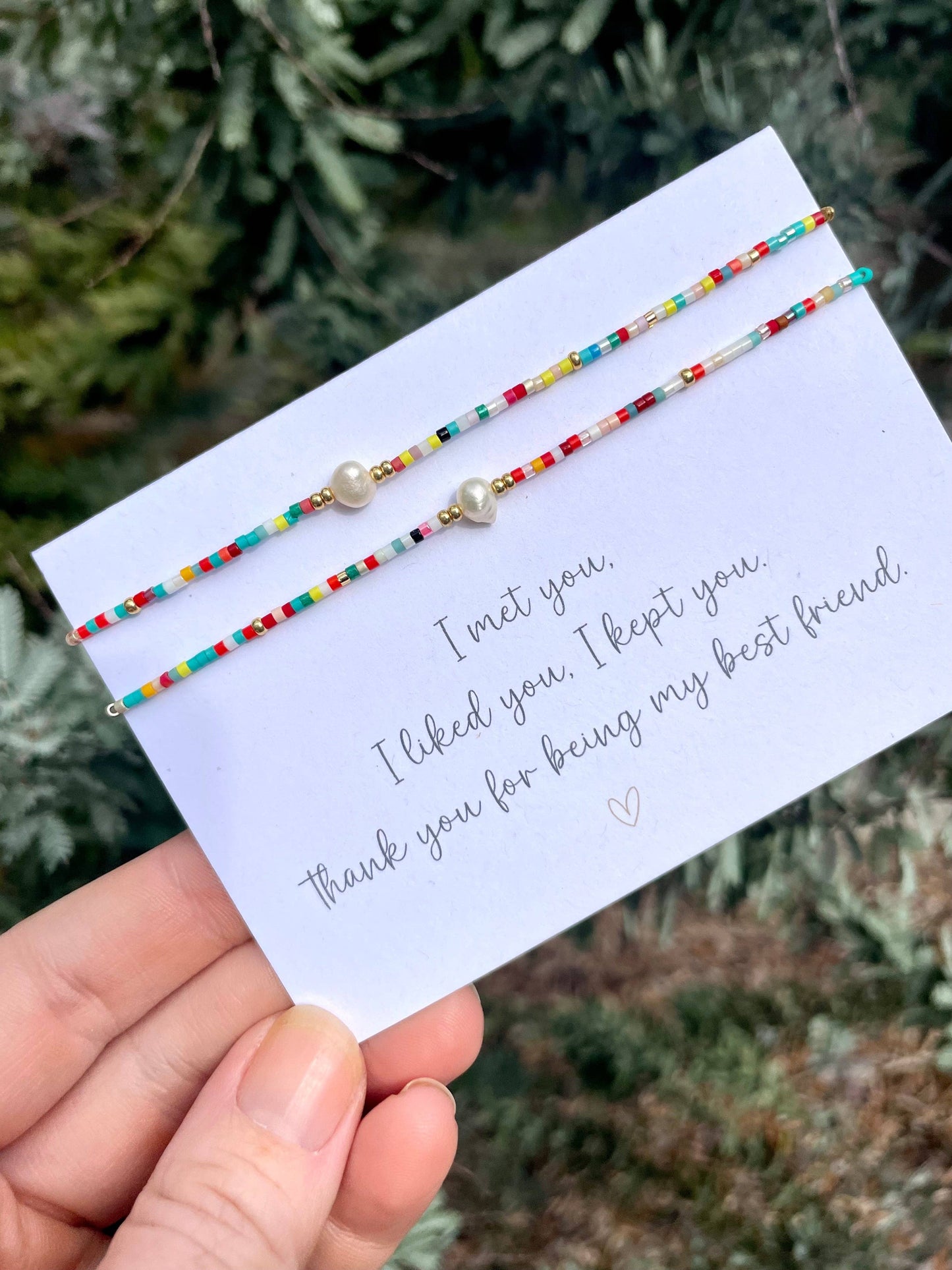 Best Friend Friendship Bracelet Card: Love Heart