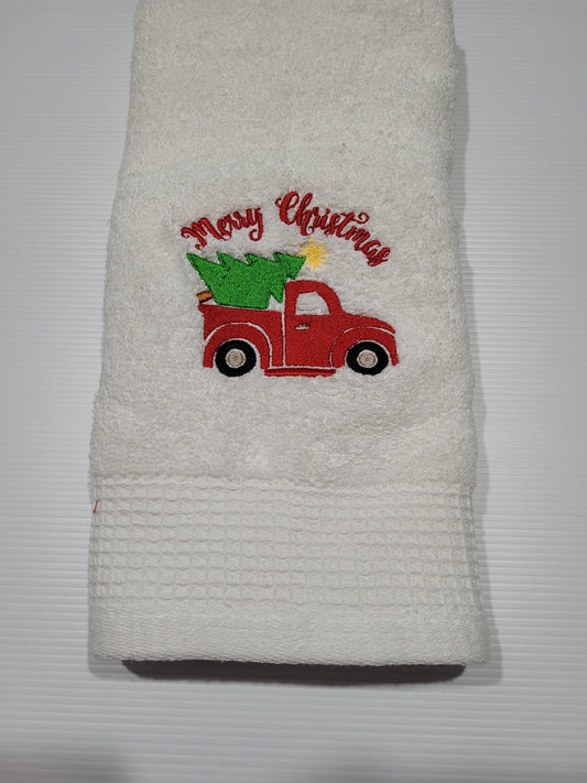 Embroidered Christmas Hand Towels