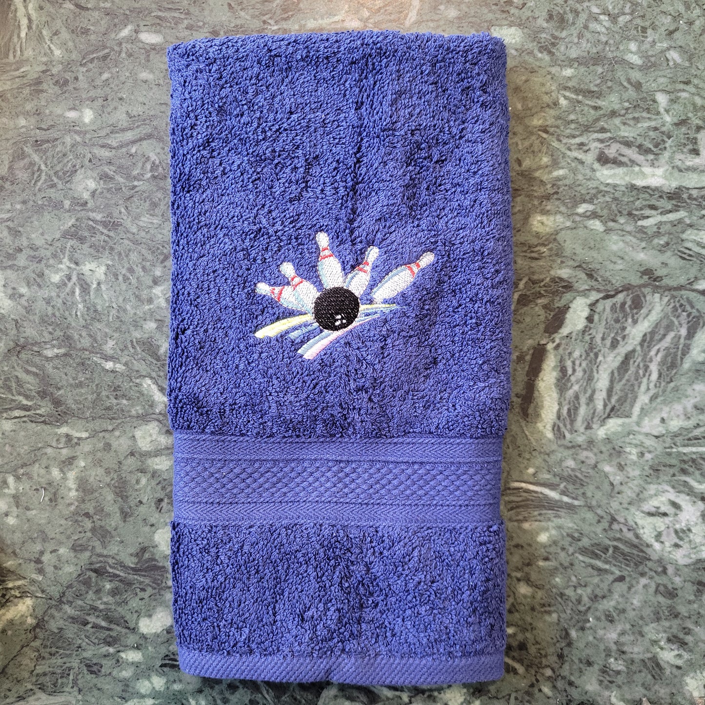 Embroidered Hand Towels - Bowling