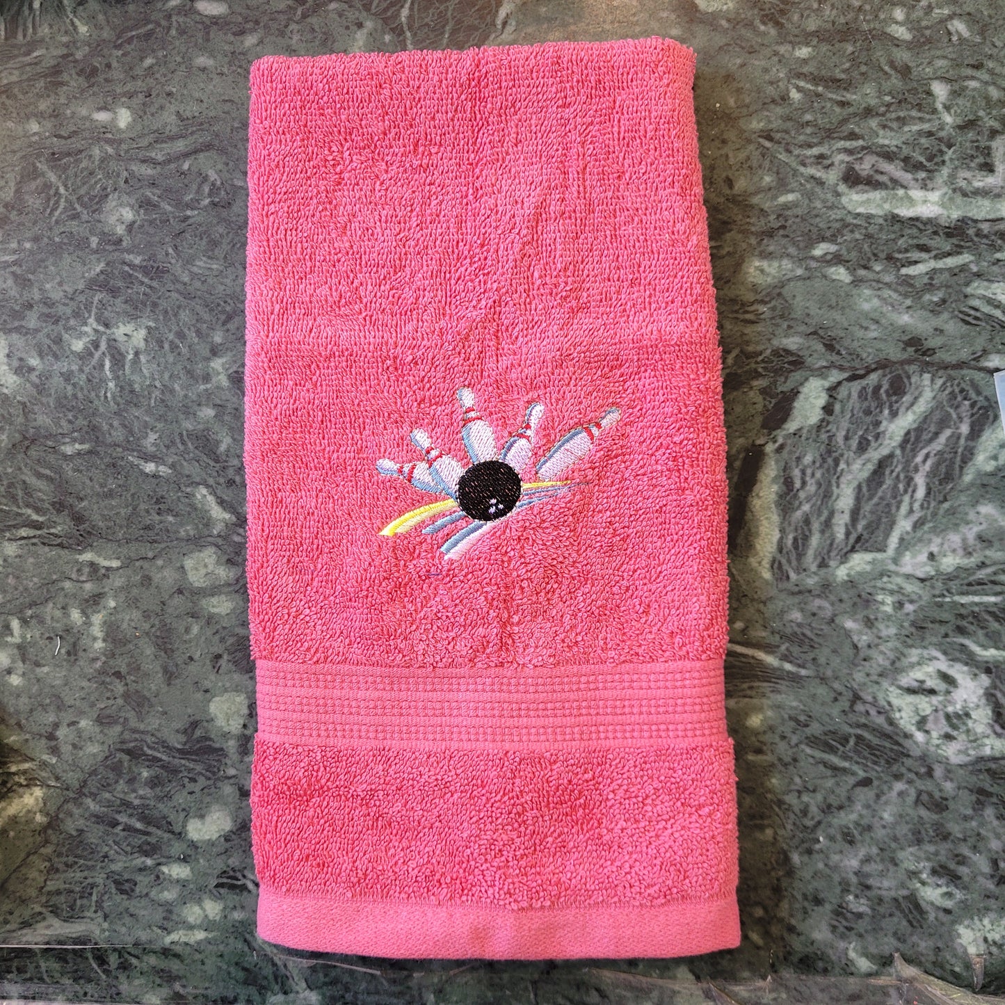 Embroidered Hand Towels - Bowling