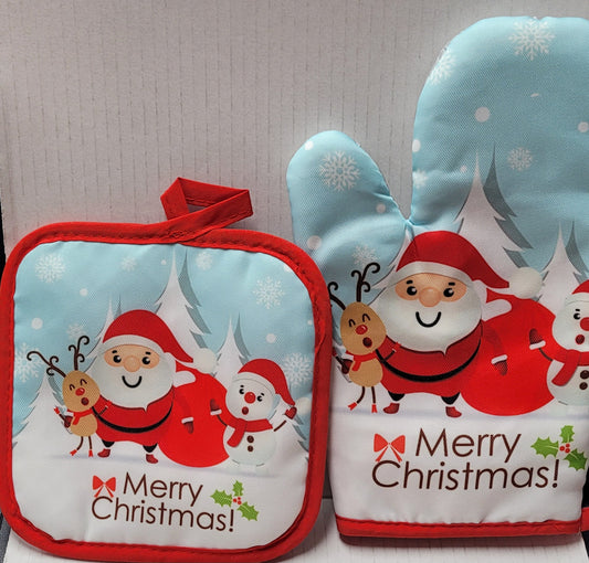 Christmas Oven Mitt & Pot HolderSet