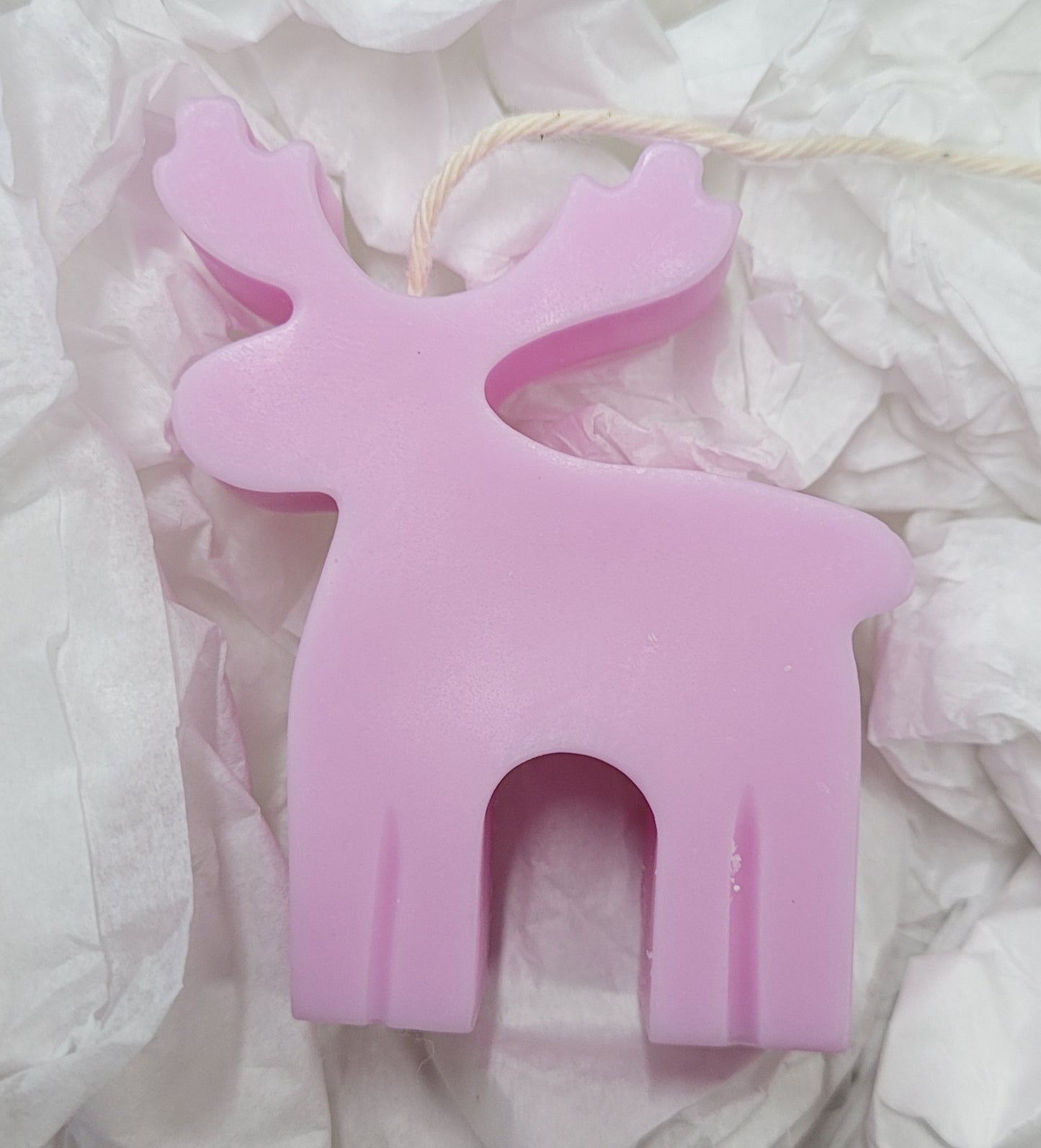 Small Reindeer | Christmas Candle: Pink / Unscented