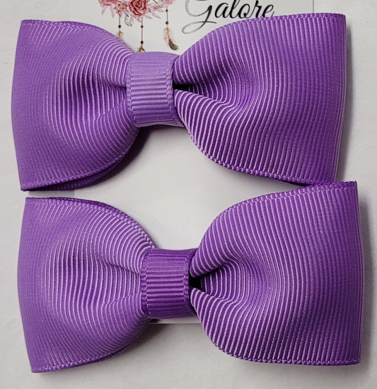 Hair Bow Clips - Set of Two Plain