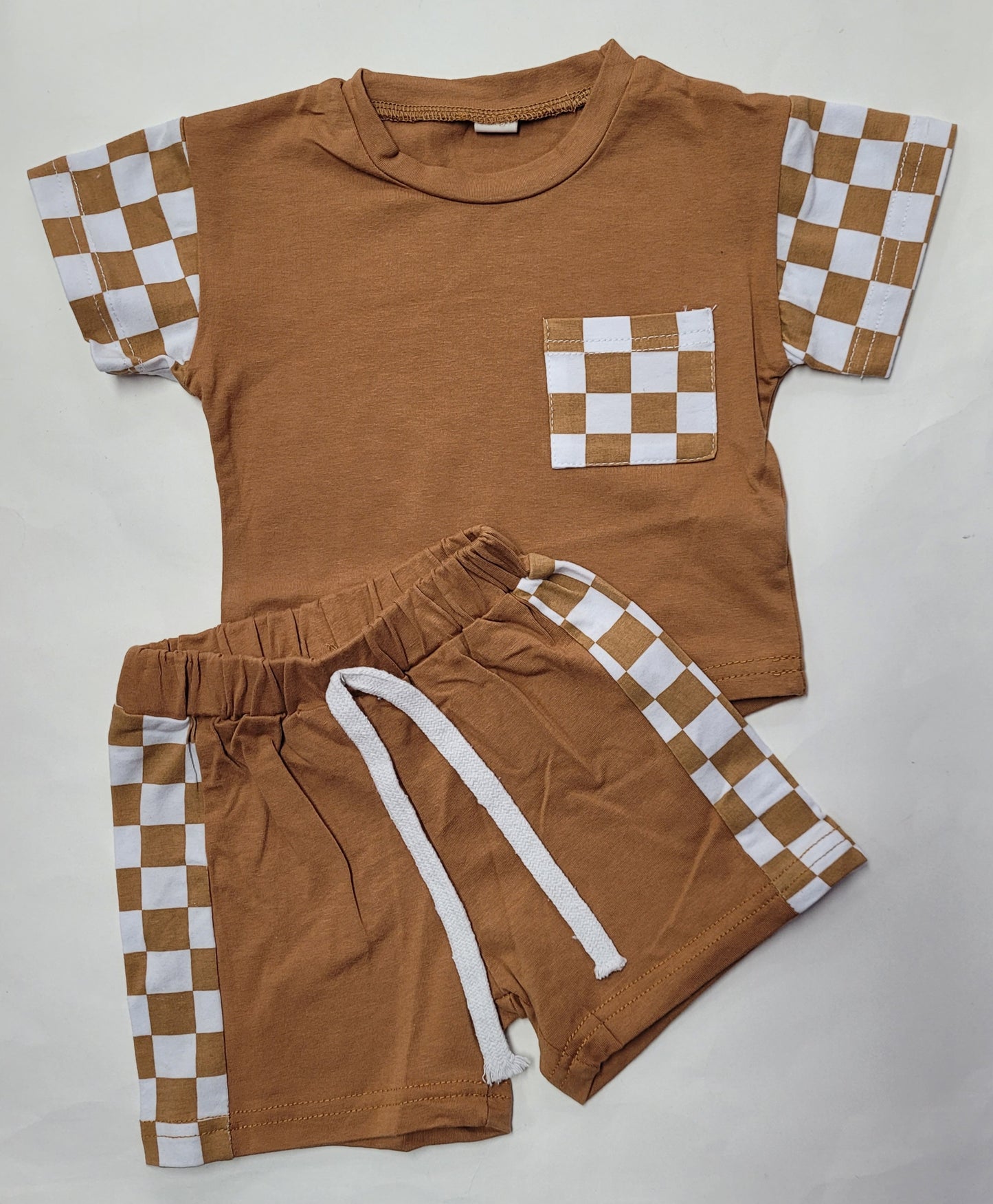 Brown Tshirt and Shorts Set