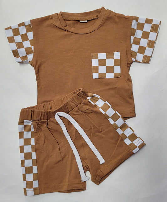 Brown Tshirt and Shorts Set