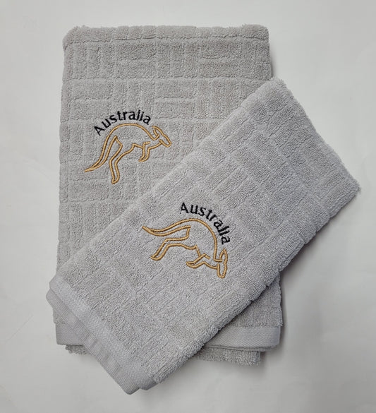 Embroidered Gift Set - Australia Bath Towel and Hand Towel