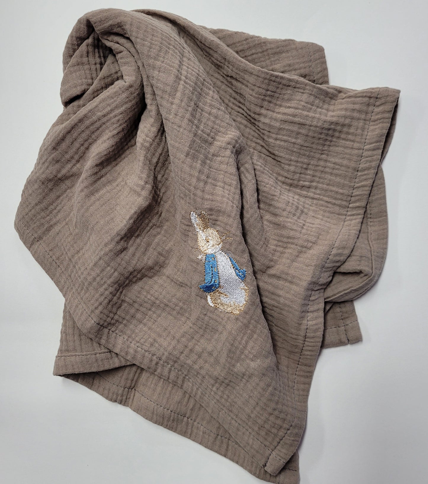 Brown Peter Rabbit Muslin Wrap and Bib Set