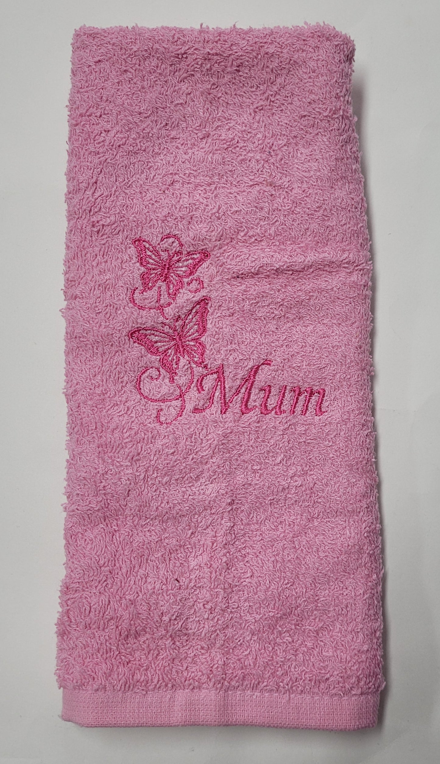Embroidered Hand Towels - Mum