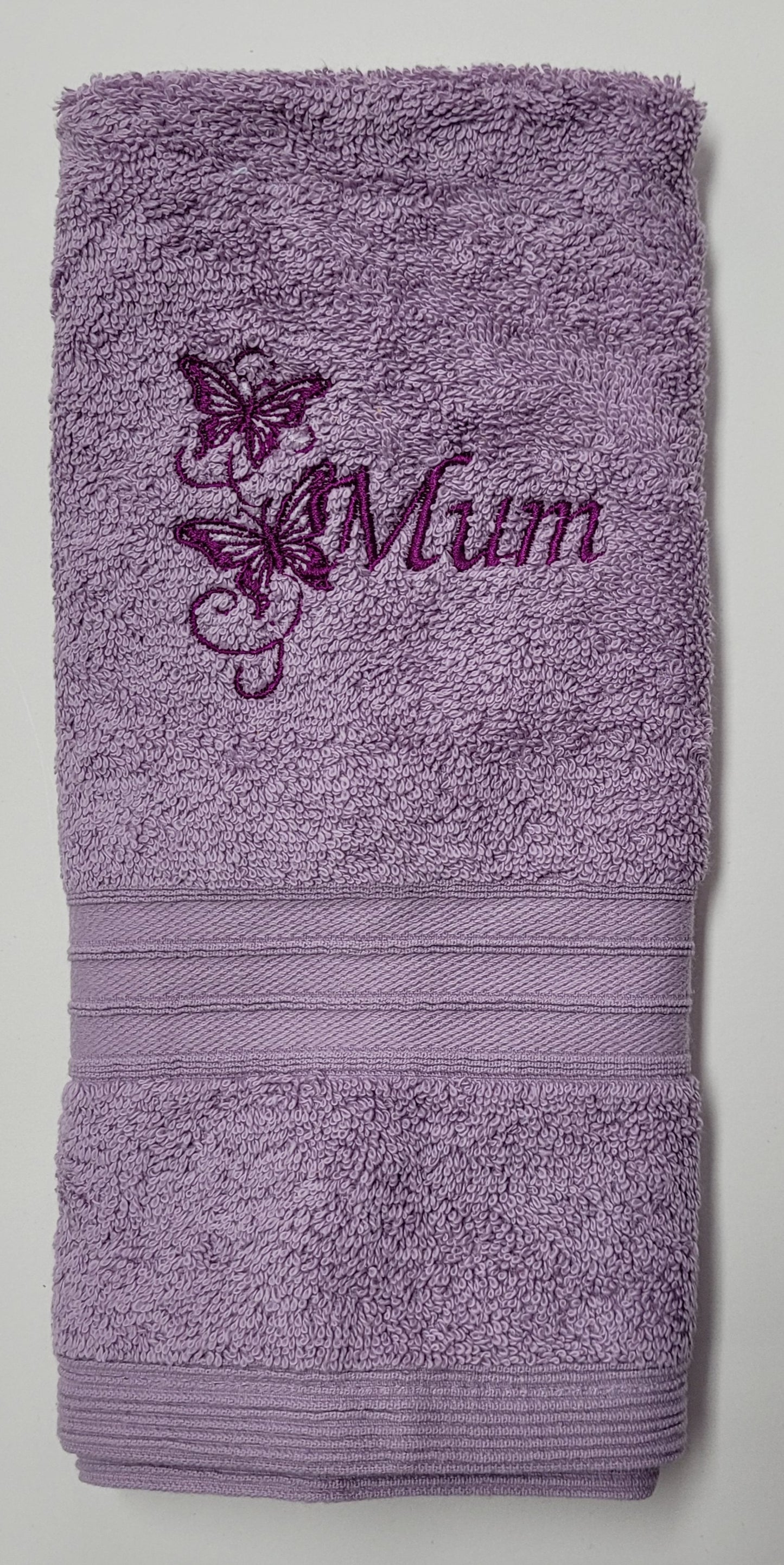 Embroidered Hand Towels - Mum