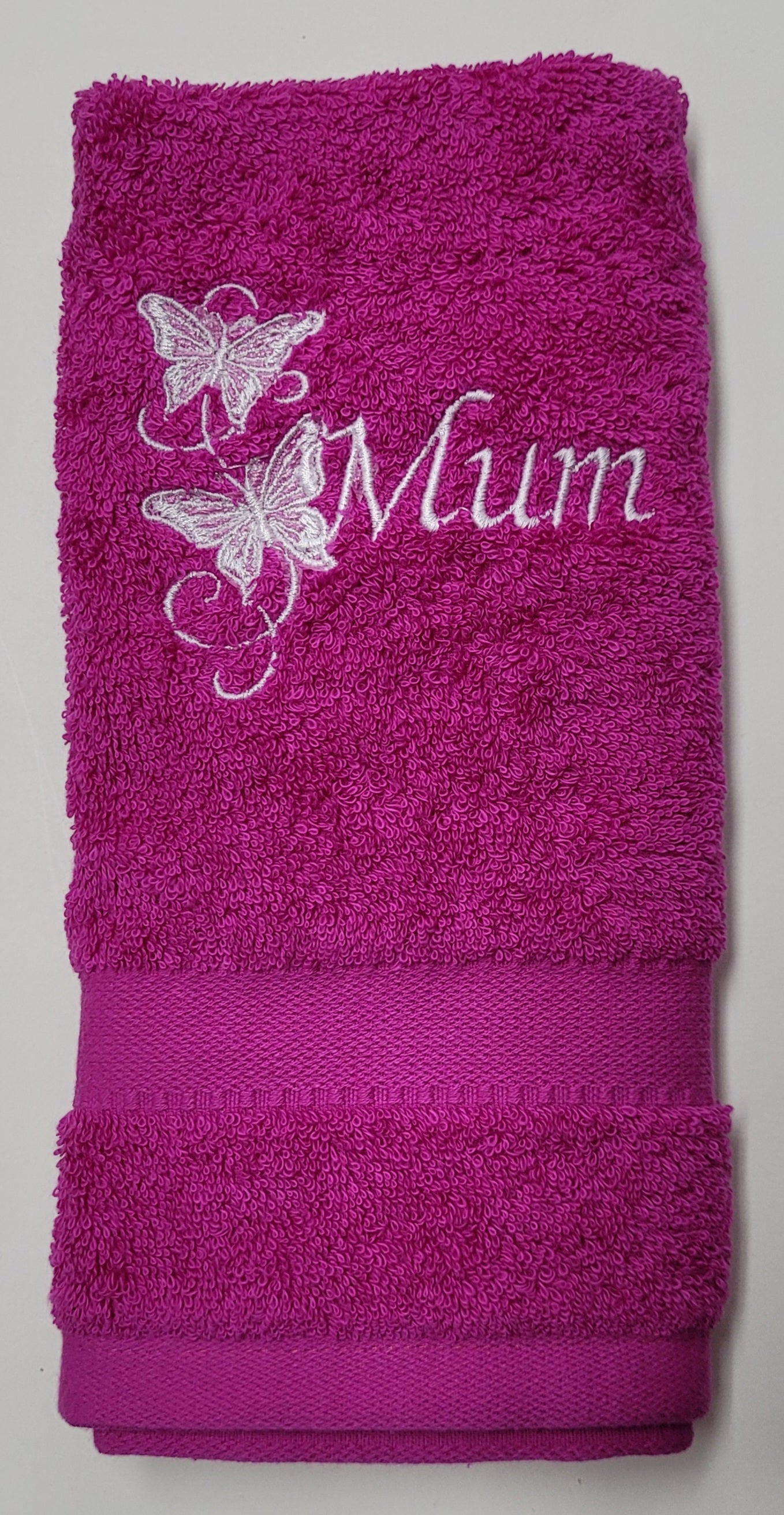 Embroidered Hand Towels - Mum