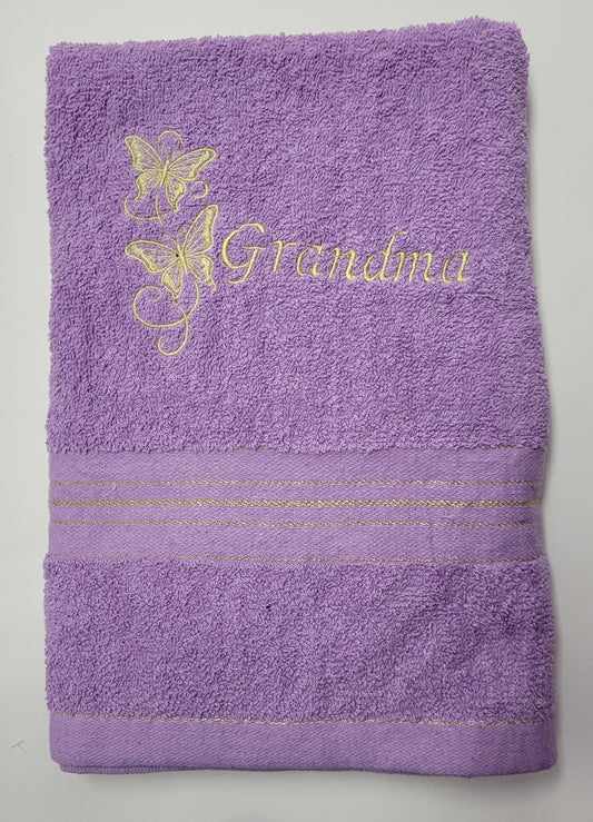 Embroidered Bath Towel - Grandma