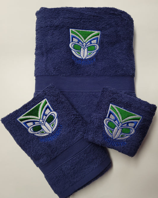 3pce Embroidered Footy Towel Set