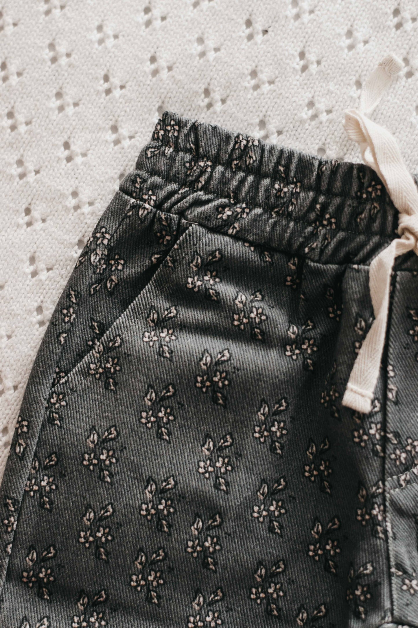 Denim Pants: April Floral: size 1