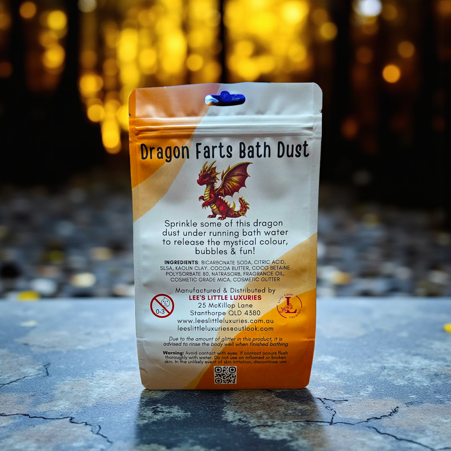 Dragon Farts Bath Dust - Enriched With Cocoa Butter: 280g Pouch