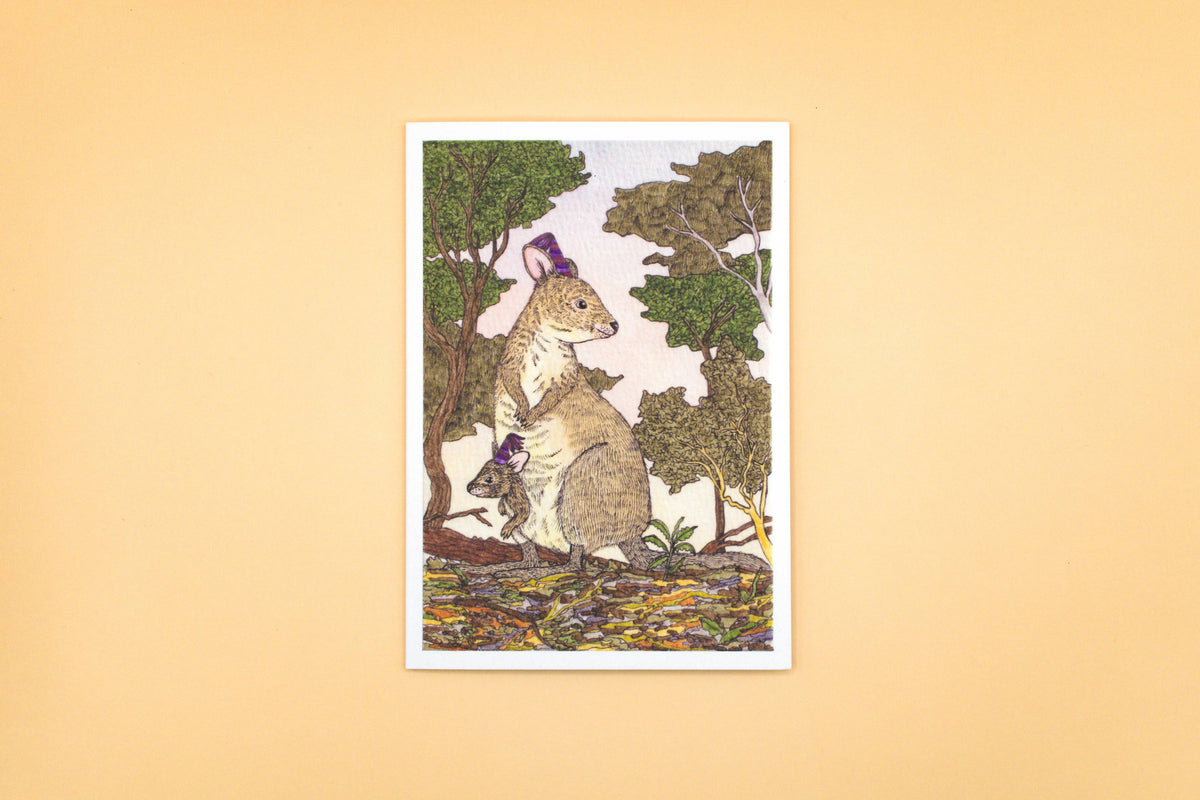 Pademelon Greeting Card | Wallaby Kangaroo Birthday Card