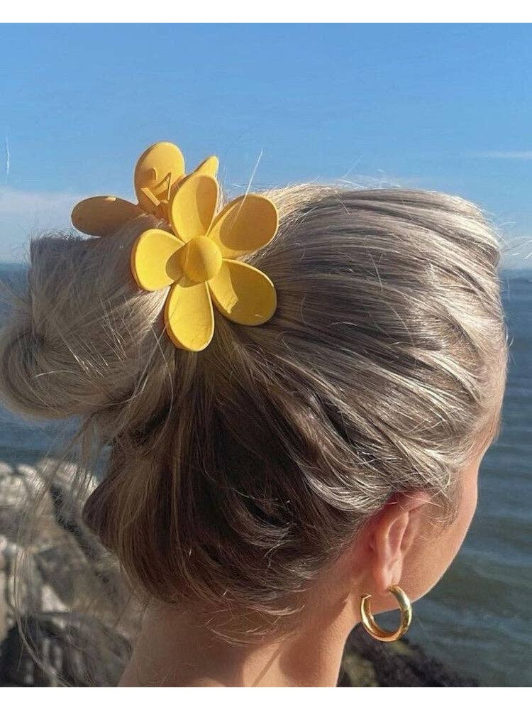 Claw Clip -- Flower - Sunshine Yellow