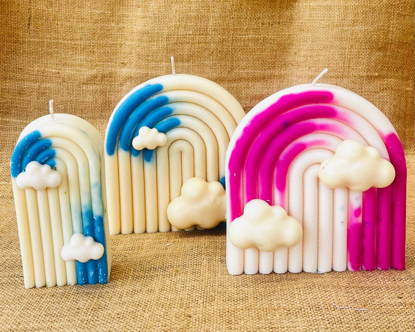 Rainbow Cloud Candle: Blue / Vanilla Caramel / Small Rainbow