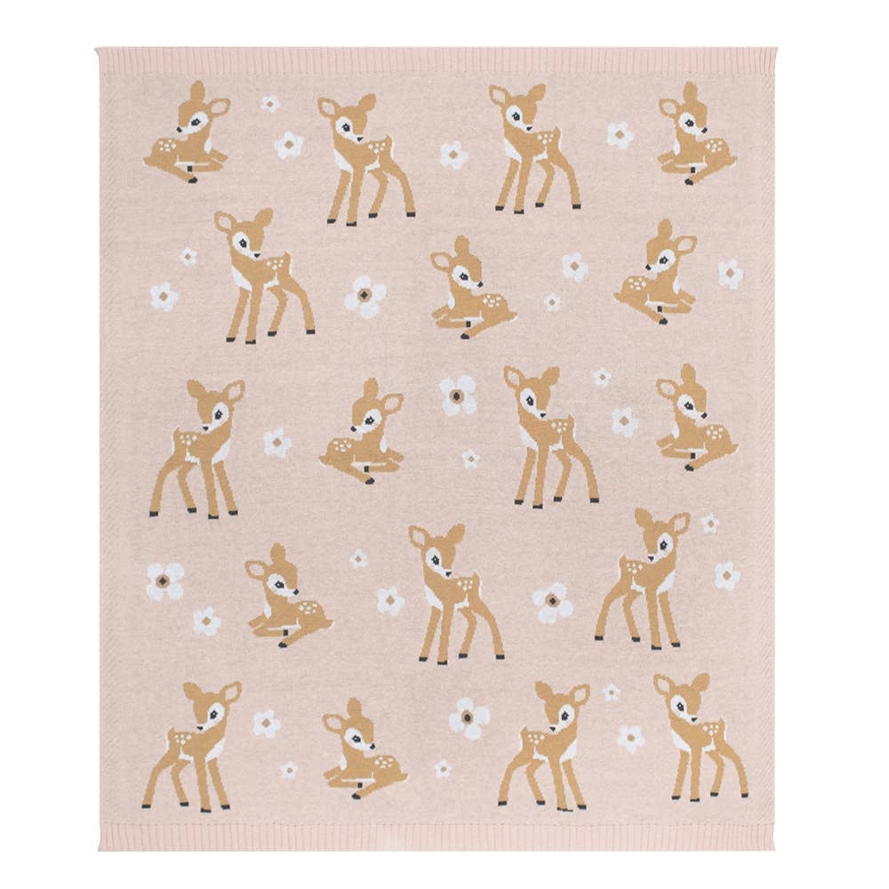 100% Cotton Knit Baby Blanket - Fawn