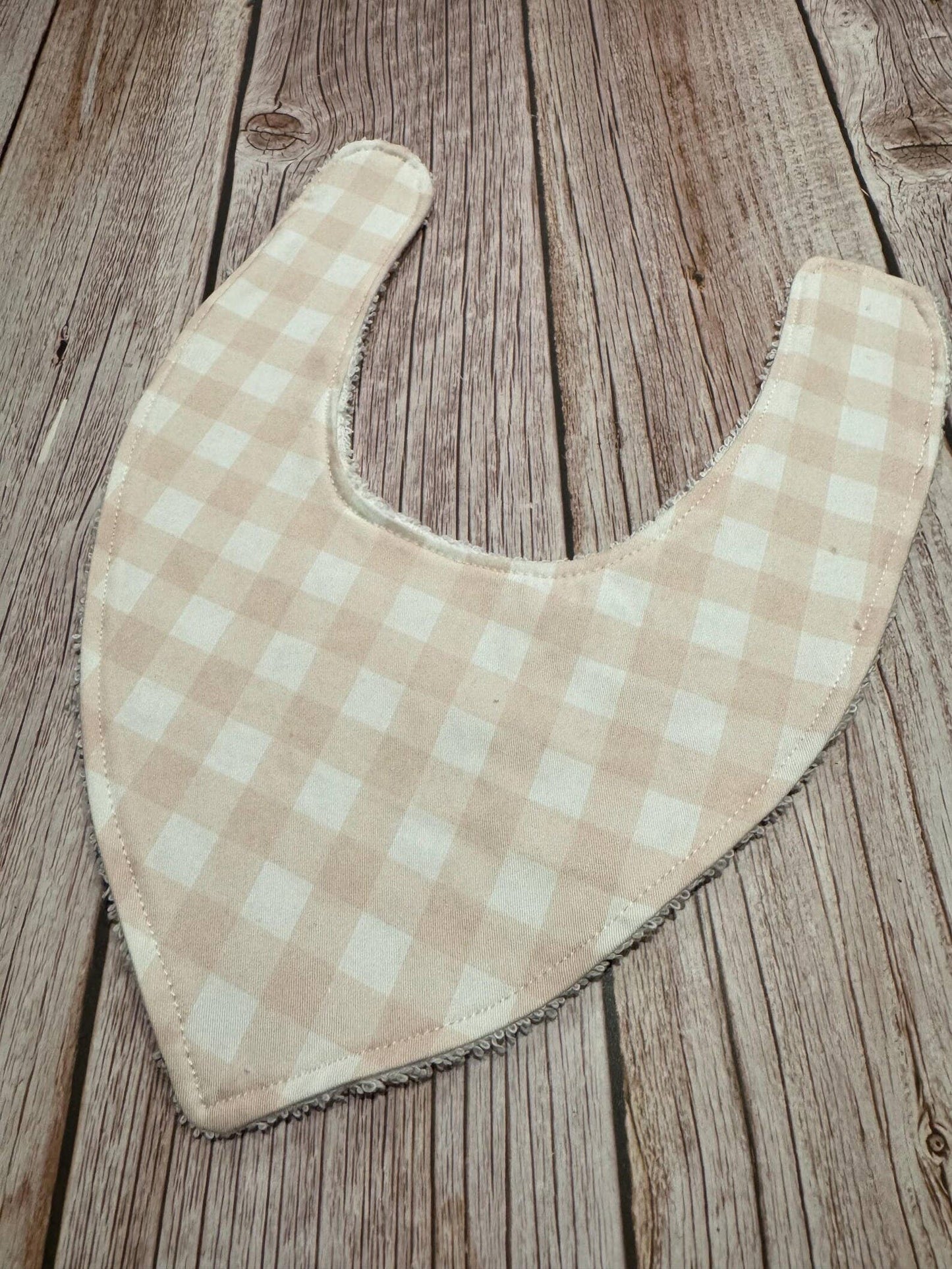 Baby Bib - Dribble Bib - Baby Pink Gingham