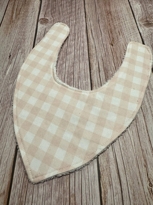 Baby Bib - Dribble Bib - Baby Pink Gingham