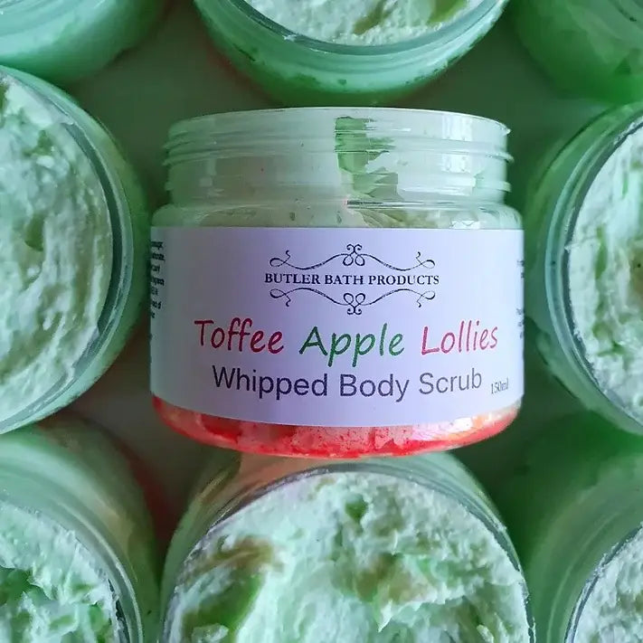 Toffee apple lollies whipped body scrub