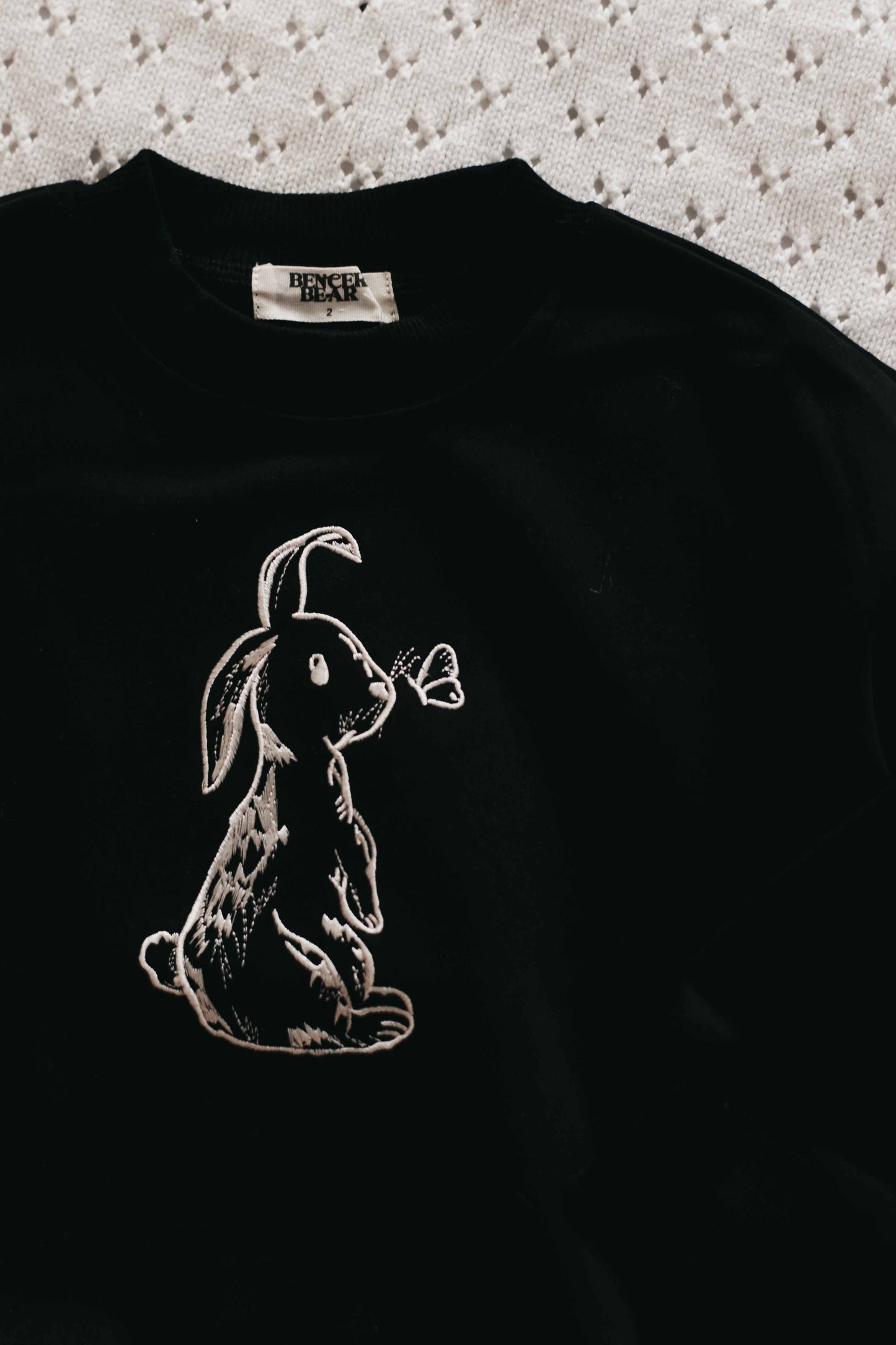 Kids Sweater: Bunny (Black): 0
