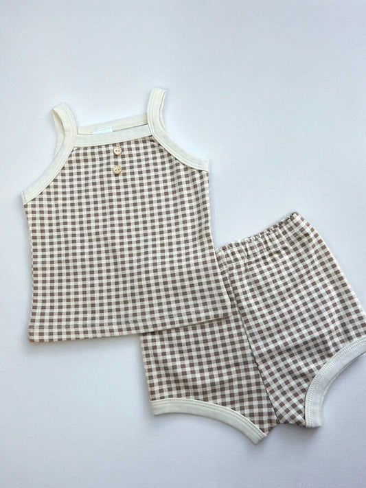 Gingham Singlet Set