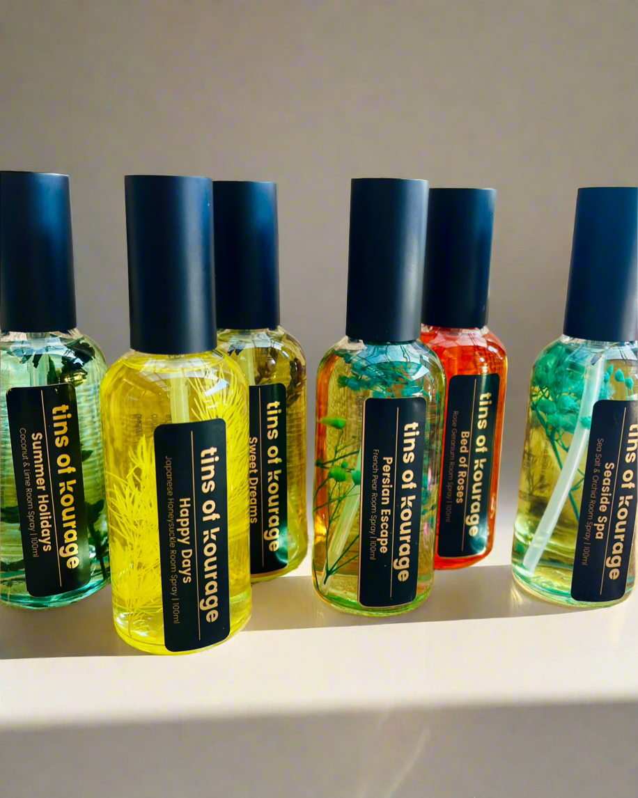Botanical Room Spray: Rose Geranium (Ruby Botanicals) - Rosewood | Lemon peel | Geranium & Rose petals