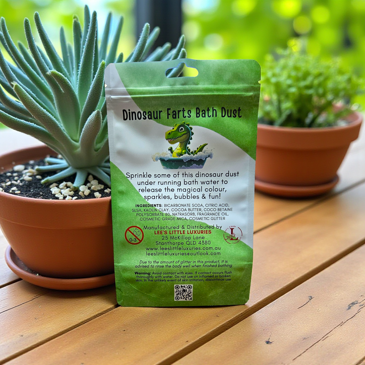 Dinosaur Farts Bath Dust - Enriched With Cocoa Butter: 280g Pouch