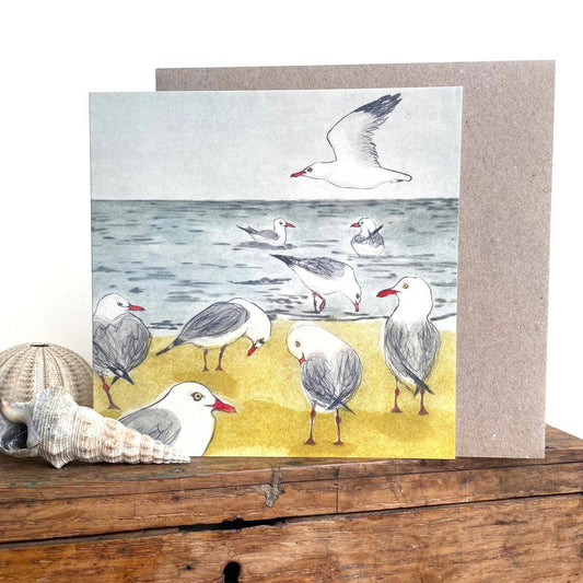Greeting Card - Silver Gulls: With Cello Sleeve