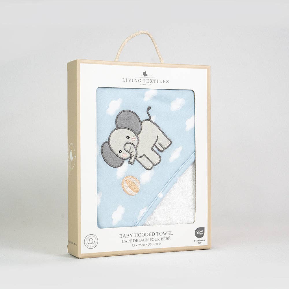 Organic Hooded Towel - Elephant Playtime