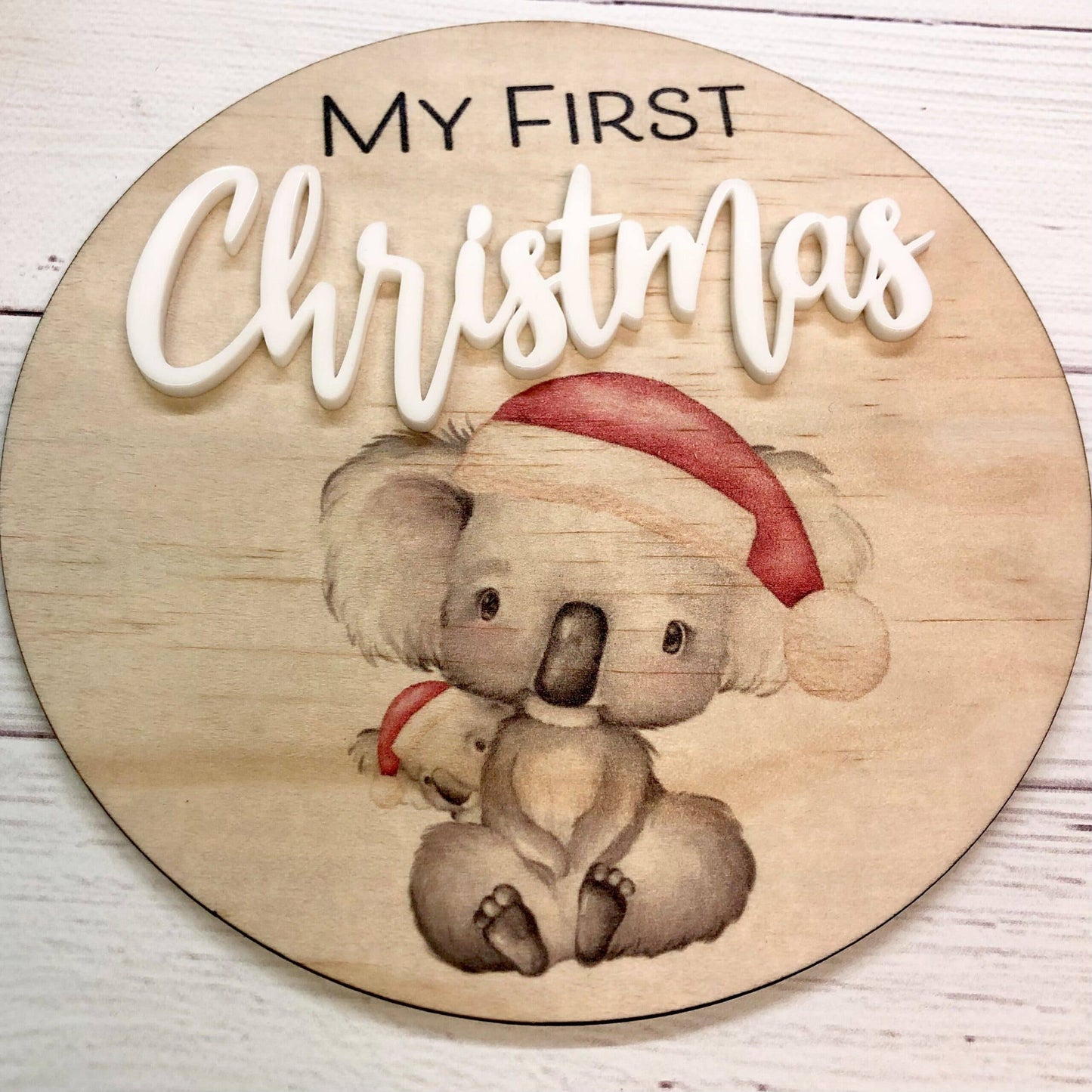 3D My First Christmas Plaque - Koala