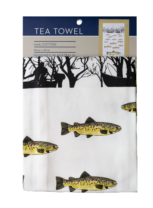 Tea Towel - Trout Fishing: Hangsell (Carded)